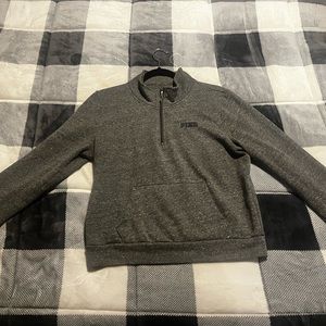 “Pink” grey half zip pullover